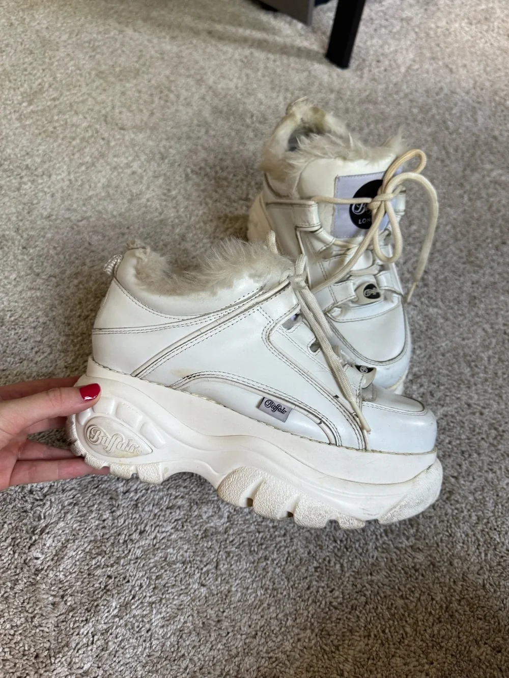 Junya Watanabe Comme des garçons x Buffalo London Furry Platform Sneakers
